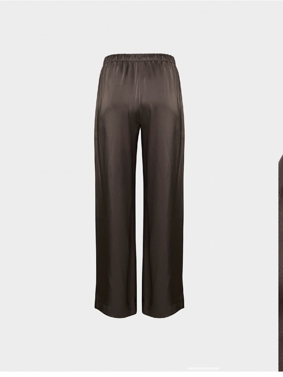 Babaton Pants - Babaton Satin Pant Elastic-Waist Wide Leg Pants in Chocolate women’s size L